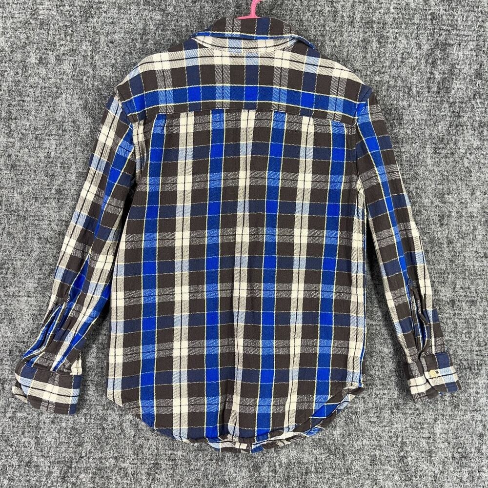 Polo‎ Ralph Lauren Flannel Shirt Boys Small Blue Plaid Button Down Chore Outdoor - Picture 3 of 7